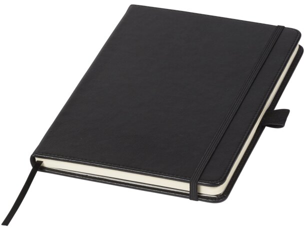 Libreta Bound A5 símil piel negra con 80 hojas rayadas crema Negro intenso detalle 9
