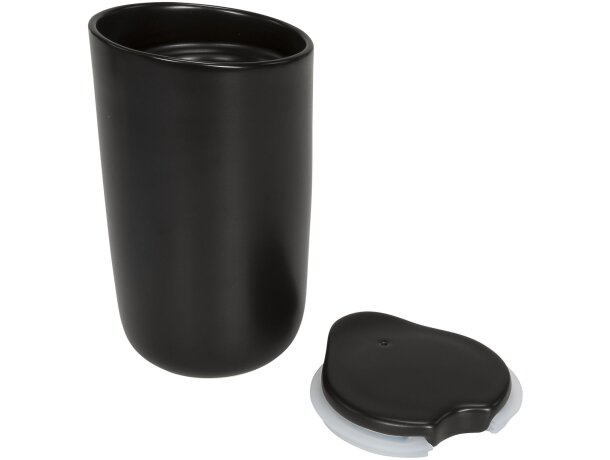 Vaso de cerámica de doble pared de 410 ml Mysa Negro intenso detalle 4