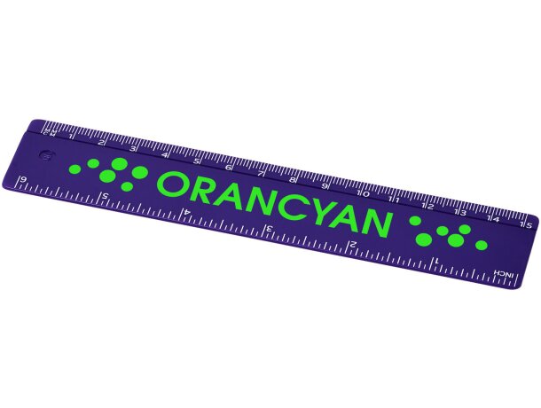 Regla de plástico Renzo 15 cm con doble escala personalizable Morado detalle 19