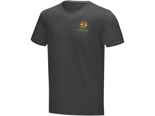 Camiseta manga corta orgánica hombre Balfour algodón certificado Gris tormenta detalle 30
