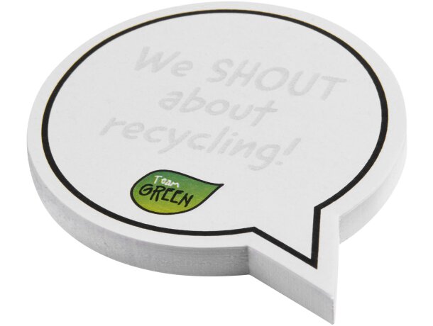 Libreta notas adhesivas Sticky-Mate con forma bocadillo reciclado Blanco detalle 4