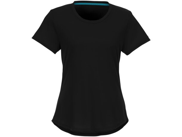 Camiseta de manga corta de material reciclado GRS para mujer Jade Negro intenso detalle 32