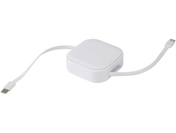 Cable retráctil reciclado 5 en 1 Gloas con carga rápida 100W Blanco detalle 12