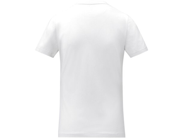 Camiseta de manga corta y cuello en V para mujer Somoto Blanco detalle 3