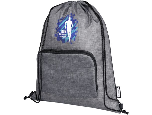Bolsa con cordón plegable reciclada de 7L Ash Gris mezcla/negro intenso detalle 1