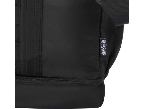 Bolsa de lona Puffer 30L con poliéster reciclado certificado GRS Negro intenso detalle 6