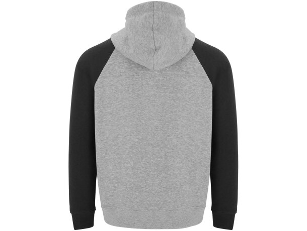 Sudadera con capucha bicolor infantil Roly Badet Gris mezcla/negro intenso detalle 8