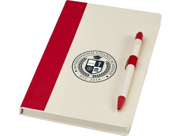 Set libreta A5 y bolígrafo Dairy Dream cartón reciclado Rojo detalle 11