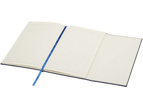 Libreta tapa dura A5 cuero regenerado Alejandra Azul océano detalle 13