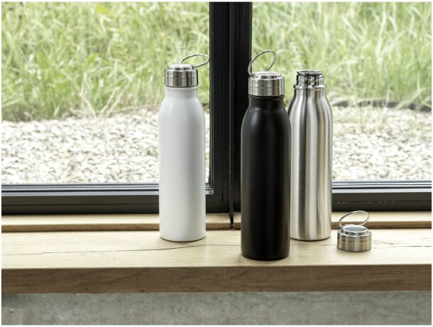 Bidón acero inoxidable reciclado Harper 720ml con asa de metal Blanco detalle 6