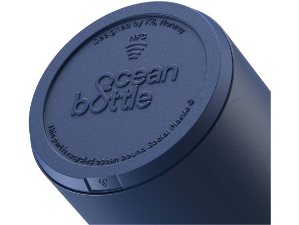 Botella Ocean Bottle 750ml con aislamiento al vacío sostenible Azul océano detalle 18