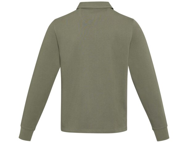 Sudadera polo rugby unisex Clyde algodón orgánico 280 g/m² Verde detalle 6