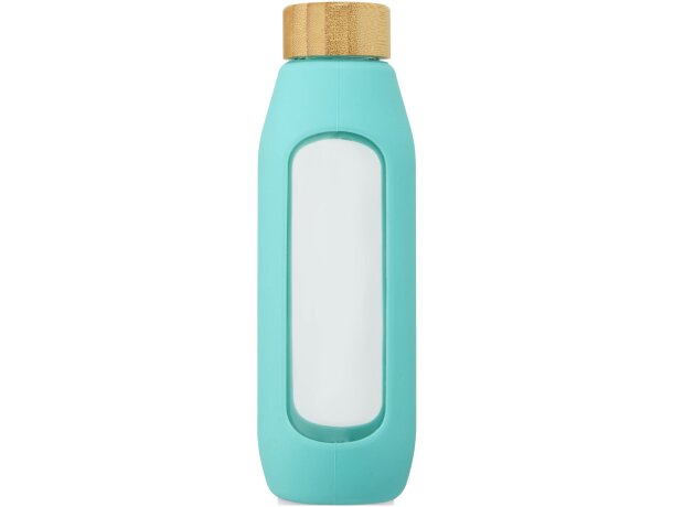 Botellas de agua reutilizables Tidan vidrio borosilicato agarre silicona Verde marea detalle 1