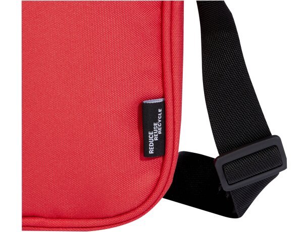 Bandolera reciclada certificada GRS Byron con cremallera Rojo detalle 30
