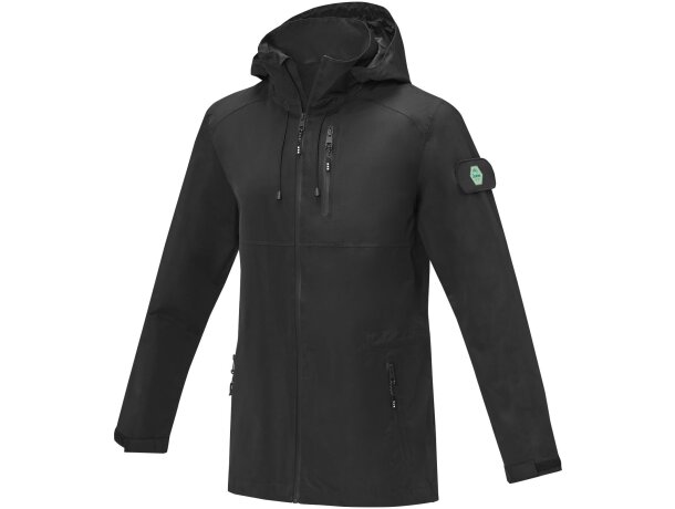 Chaqueta unisex ligera GRS reciclada Kai Negro intenso detalle 7