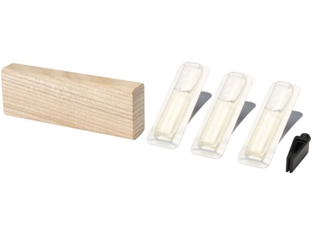 Ambientador coche Maro madera con recambios fragancia rosas Madera detalle 5