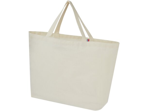 Bolsa tote reciclada Cannes 10L algodón y poliéster 200 g/m² Natural detalle 4