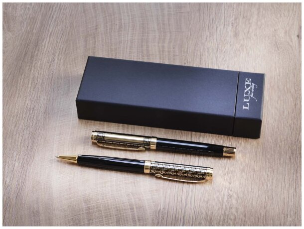 Set bolígrafo y rollerball Legato latón reciclado Dorado detalle 7