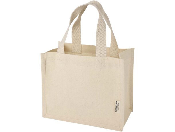Bolsa tote con fuelle algodón reciclado certificado GRS Odessa Negro intenso detalle 10