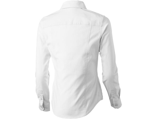 Camisa Oxford manga larga mujer Vaillant algodón 142 g/m² Blanco detalle 2