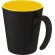 Taza de cerámica con asa Oli 360 ml personalizable Amarillo/negro intenso
