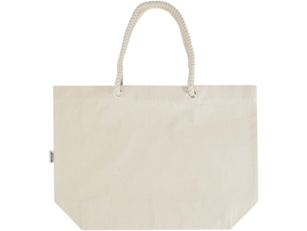 Bolsa tote de playa algodón reciclado certificado GRS Florida Natural/natural detalle 3