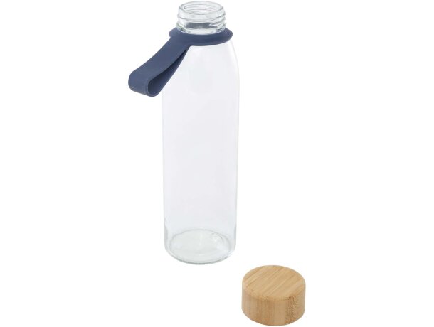 Botella de cristal Porto 500 ml con tapa de bambú Azul océano detalle 19