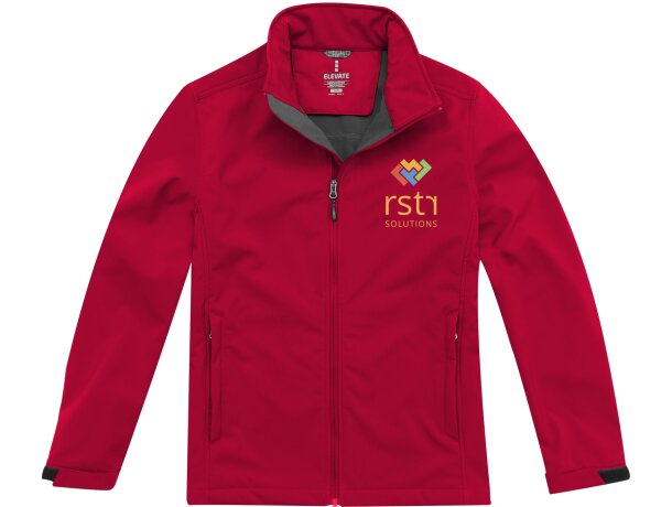 Chaqueta softshell Maxson hombre impermeable transpirable Rojo detalle 1