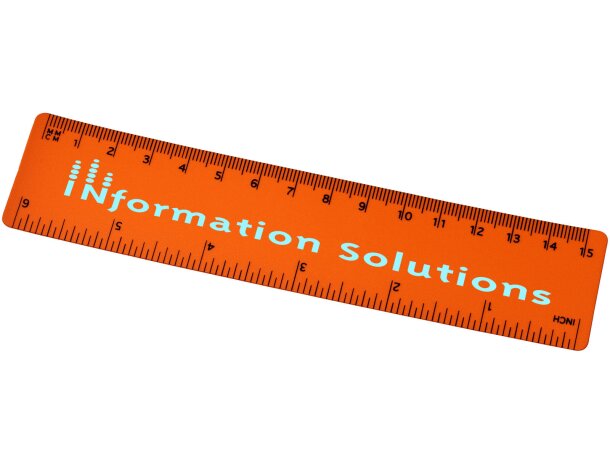 Regla de plástico flexible Rothko 15 cm con doble escala Naranja detalle 10