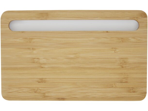 Cargador inalámbrico de bambú para escritorio de 10 W Medake Beige detalle 3