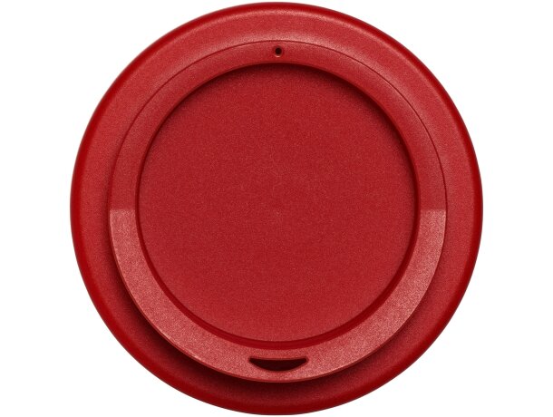 Vaso de plástico con tapa de rosca polipropileno reciclado 350ml Blanco/rojo detalle 15