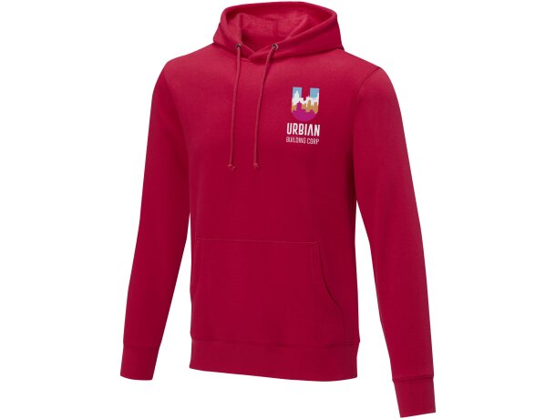 Sudadera con capucha Charon para hombre con interior afelpado Rojo detalle 7