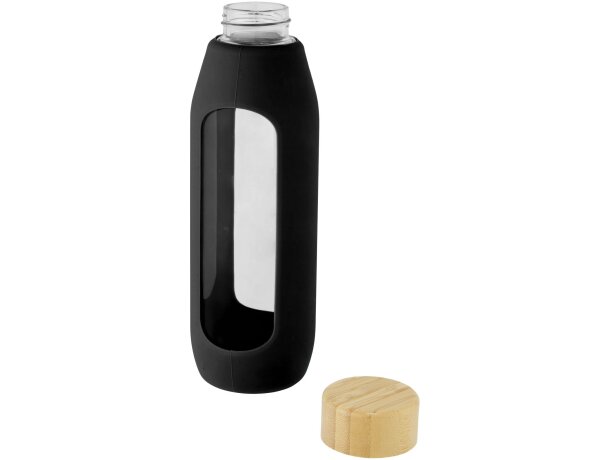 Botella de vidrio borosilicato de 600 ml con agarre de silicona Tidan para empresas