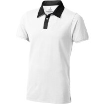 Polo manga corta unisex cuello combinado 180 gr personalizado blanco Polo manga corta unisex cuello combinado 180 gr personalizado blanco