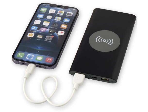 Batería externa inalámbrica Juice 8000 mAh aluminio reciclado Negro intenso detalle 6