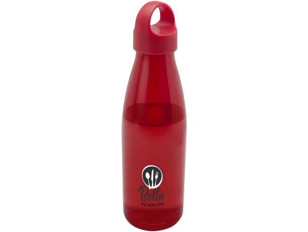 Botella de agua Bergen de plástico reciclado certificado 800ml Rojo detalle 10