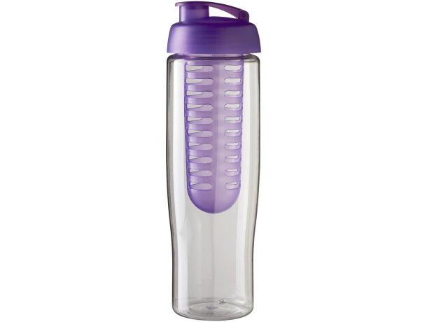 H2O Active® Tempo Bidón deportivo e infusor con Tapa Flip de 700 ml Transparente/morado detalle 2