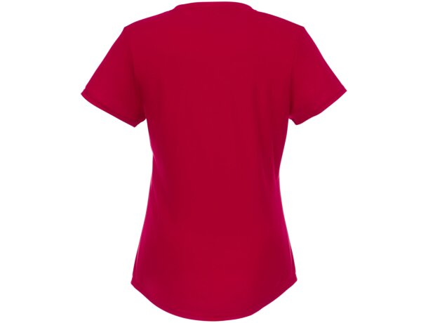 Camiseta de manga corta de material reciclado GRS para mujer Jade Rojo detalle 9