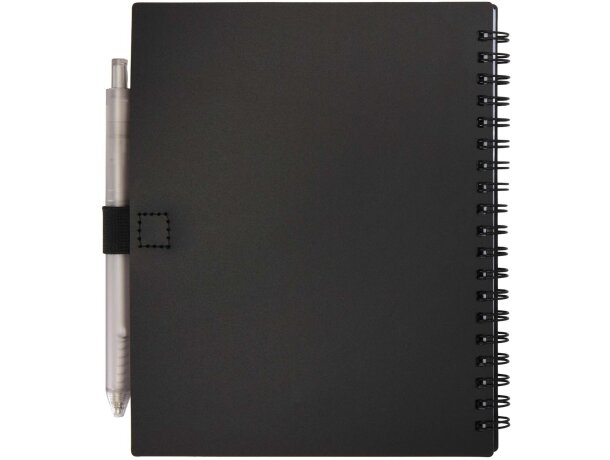 Juego libreta tapa blanda y bolígrafo reciclado Niove Negro intenso detalle 11