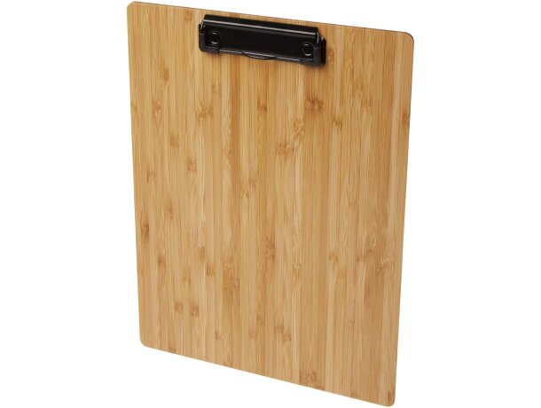 Portapapeles de bambú Tavula con clip metálico natural Natural detalle 4