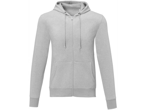 Sudadera con capucha y cremallera completa hombre Theron Gris mezcla detalle 27