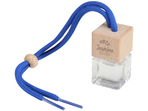 Ambientador de coche Ono en vidrio borosilicato y madera de haya Azul detalle 1