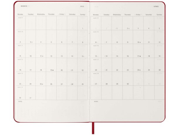 Planificador semanal Moleskine con tapa dura de 12 meses detalle 16