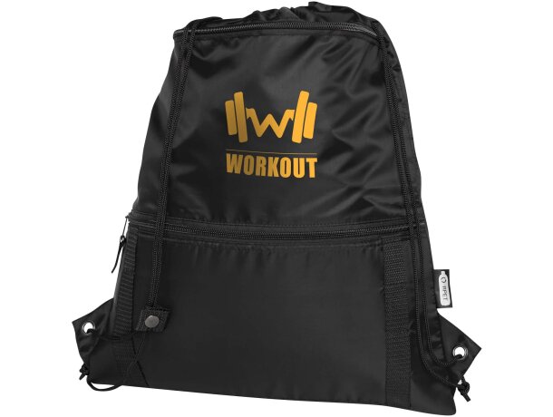 Bolsa con cordón aislada Adventure 9l en poliéster reciclado Negro intenso detalle 1