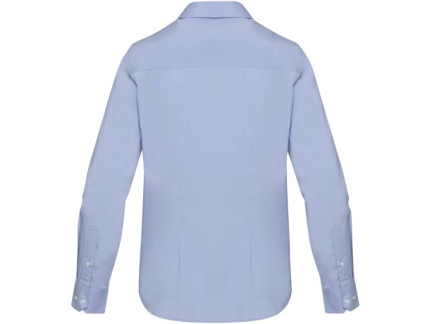 Camisa popelina mujer Carnelian algodón BCI elástico Azul claro detalle 11