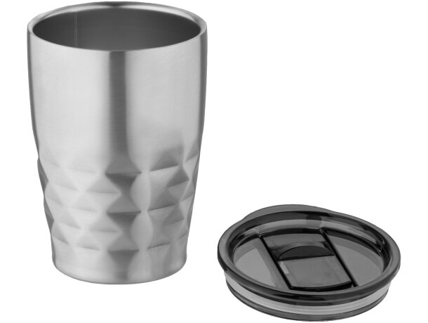 Vasos térmicos con tapa deslizante acero 350ml GEO Plateado detalle 2