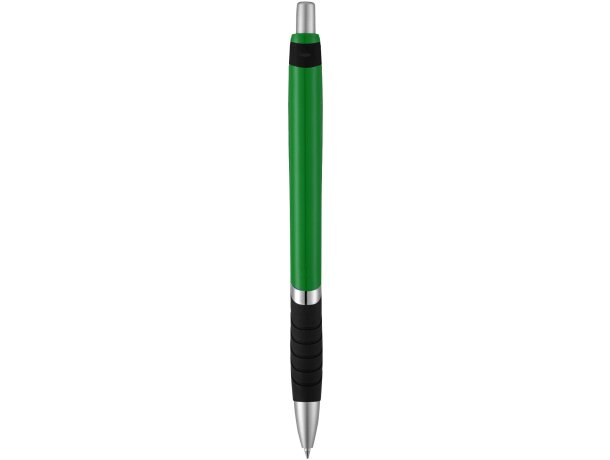 Bolígrafo de color liso con empuñadura de goma Turbo Verde/negro intenso detalle 9