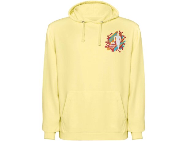 Sudadera con capucha unisex Kenia Roly algodón lavado con ácido Amarillo detalle 1