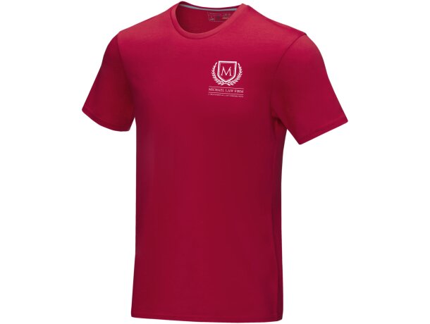 Camiseta orgánica manga corta hombre Azurite Rojo detalle 5