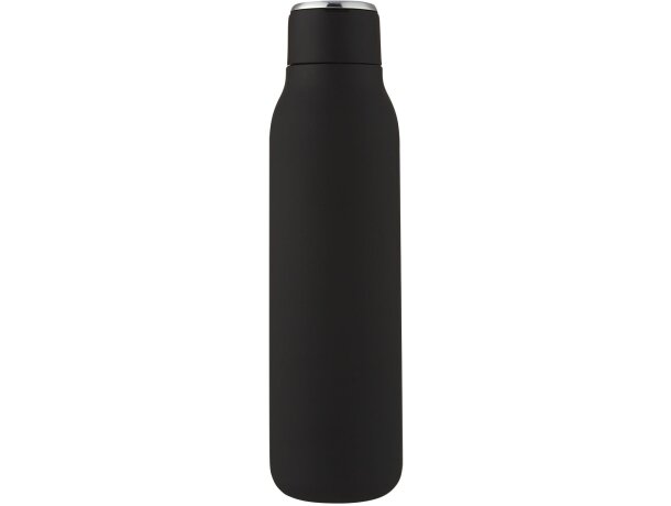 Bidón con aislamiento al vacío de cobre de 600 ml con enganche de metal Marka Negro intenso detalle 9